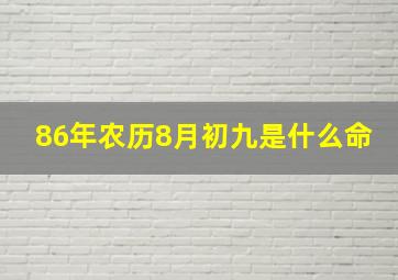 86年农历8月初九是什么命