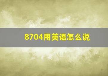 8704用英语怎么说