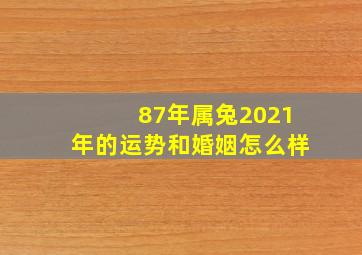 87年属兔2021年的运势和婚姻怎么样