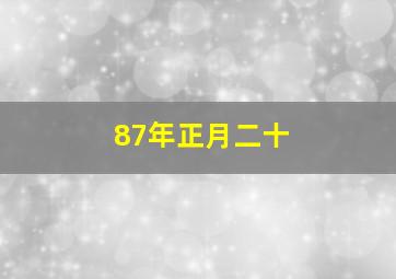 87年正月二十