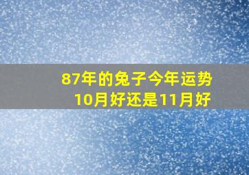 87年的兔子今年运势10月好还是11月好