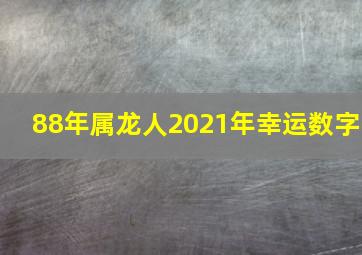 88年属龙人2021年幸运数字