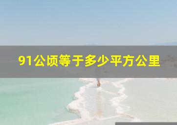 91公顷等于多少平方公里