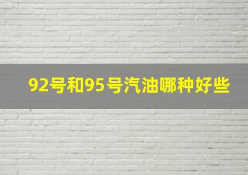 92号和95号汽油哪种好些