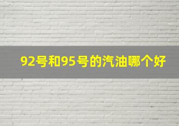 92号和95号的汽油哪个好