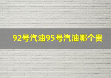 92号汽油95号汽油哪个贵