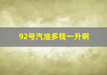 92号汽油多钱一升啊