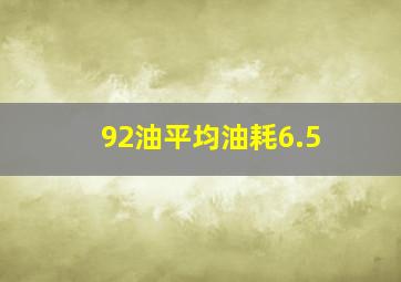 92油平均油耗6.5