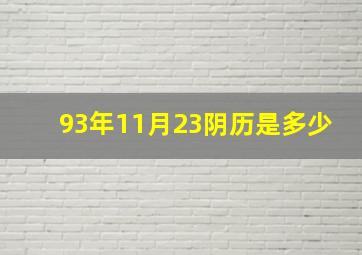 93年11月23阴历是多少