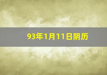 93年1月11日阴历