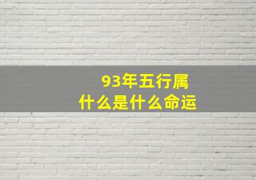 93年五行属什么是什么命运