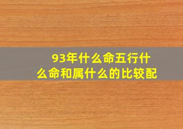 93年什么命五行什么命和属什么的比较配