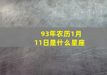 93年农历1月11日是什么星座