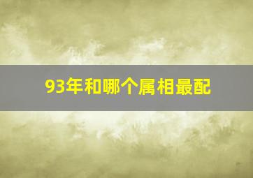 93年和哪个属相最配