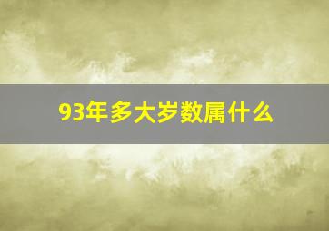 93年多大岁数属什么