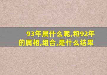 93年属什么呢,和92年的属相,组合,是什么结果