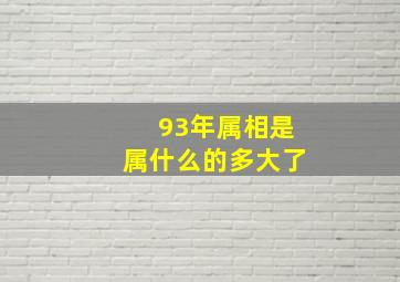 93年属相是属什么的多大了