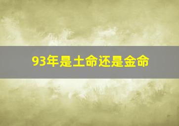 93年是土命还是金命