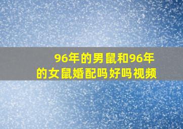 96年的男鼠和96年的女鼠婚配吗好吗视频