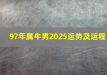 97年属牛男2025运势及运程