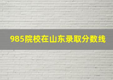 985院校在山东录取分数线