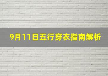 9月11日五行穿衣指南解析