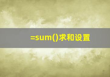 =sum()求和设置