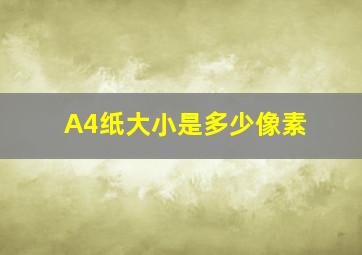 A4纸大小是多少像素