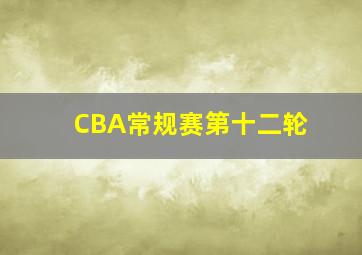 CBA常规赛第十二轮