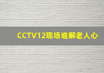 CCTV12现场谁解老人心