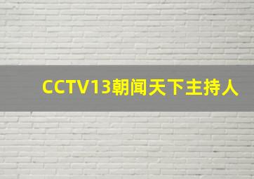 CCTV13朝闻天下主持人