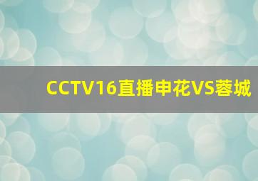 CCTV16直播申花VS蓉城