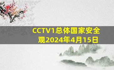 CCTV1总体国家安全观2024年4月15日