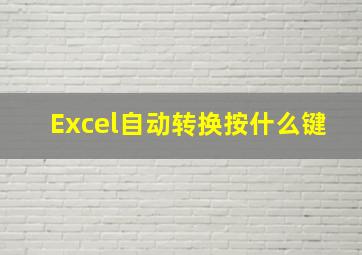 Excel自动转换按什么键