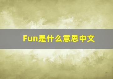 Fun是什么意思中文