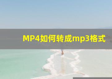 MP4如何转成mp3格式