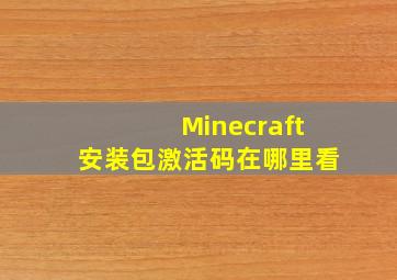 Minecraft安装包激活码在哪里看