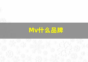 Mv什么品牌