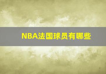 NBA法国球员有哪些