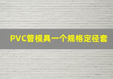 PVC管模具一个规格定径套