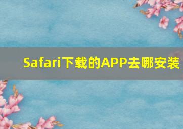 Safari下载的APP去哪安装