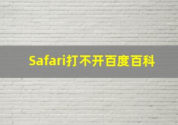 Safari打不开百度百科