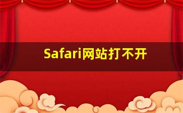 Safari网站打不开