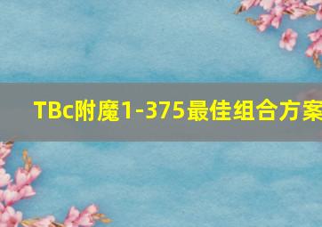 TBc附魔1-375最佳组合方案