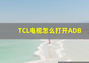 TCL电视怎么打开ADB