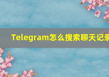 Telegram怎么搜索聊天记录