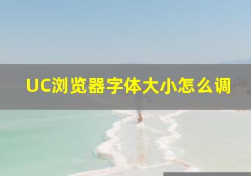 UC浏览器字体大小怎么调