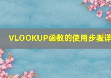 VLOOKUP函数的使用步骤详解