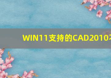 WIN11支持的CAD2010不