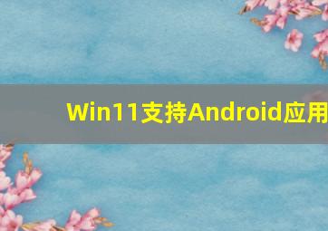 Win11支持Android应用